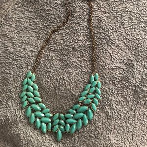 Aqua & gold statement necklace